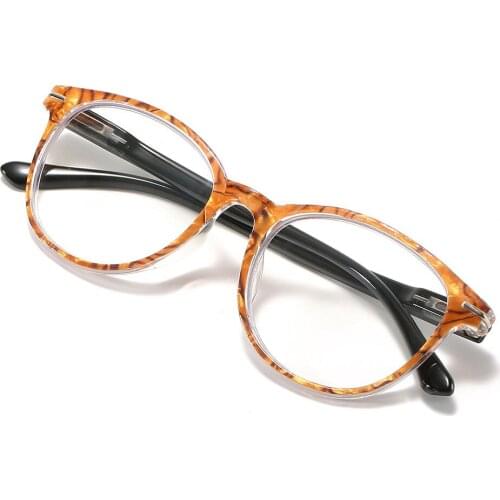 Fashion Round Women Reading Glasses Anti Blue Shell Pattern Presbyopic Eyewear Flexible Ultralight Clear Reader Men Magnifier