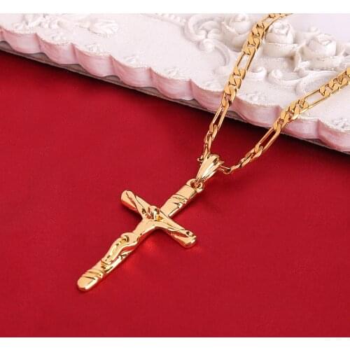 Men Cross Necklace Pendant Women Jesus Crucifix Christianity Jewel Jesus of Nazareth King of the Jews