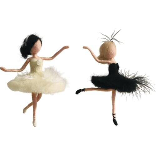 2 Pack Ballet Wool Felt Kit, Fairy Needle Felting Kits for Beginners, Felting Gift, Craft Kits, 15cm Height, Video Instruction