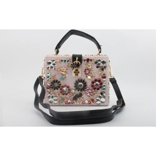 2019 New style women plastic case flower with lock handbag shoulder bag