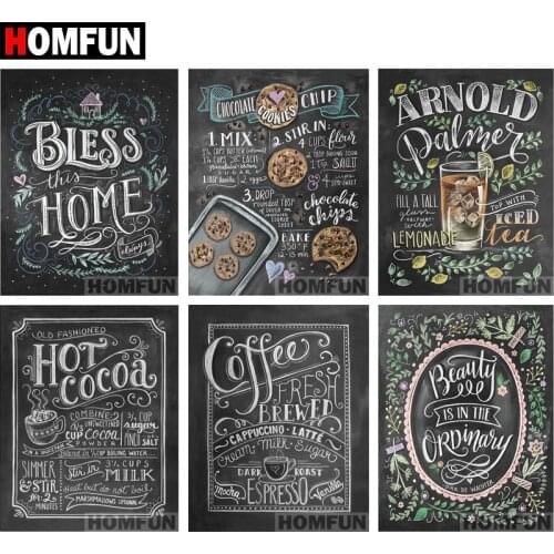 HOMFUN Full Square/Round 5D DIY Diamond Embroidery "Blackboard text" Diamond Painting Cross Stitch 5D Decor gift A06822