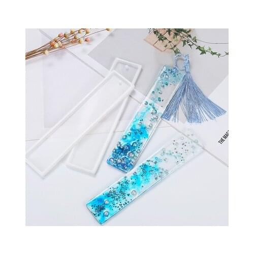 Rectangle Silicone Bookmark Mold, DIY Bookmark Mould Making Epoxy Resin Jewelry DIY Craft Silicone Transparent Mold