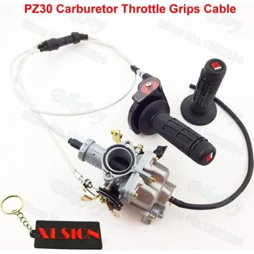 PZ30 30mm Carburetor Throttle Hand Grips Cable For 200cc 250cc Engine Dirt Bike Motocross