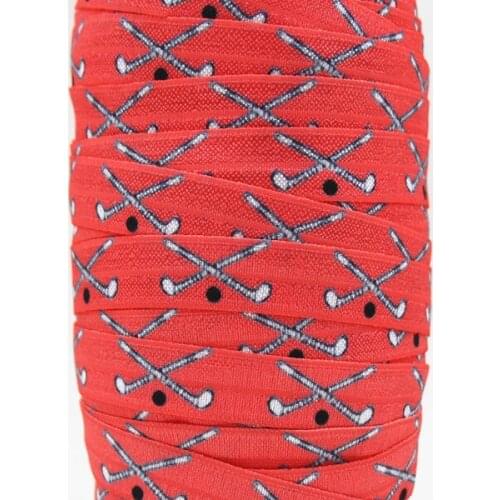 Q&N ribbon wholesale/OEM 5/8inch 150428020 sport style orange printed folded over elastic FOE 50yds/roll free shipping