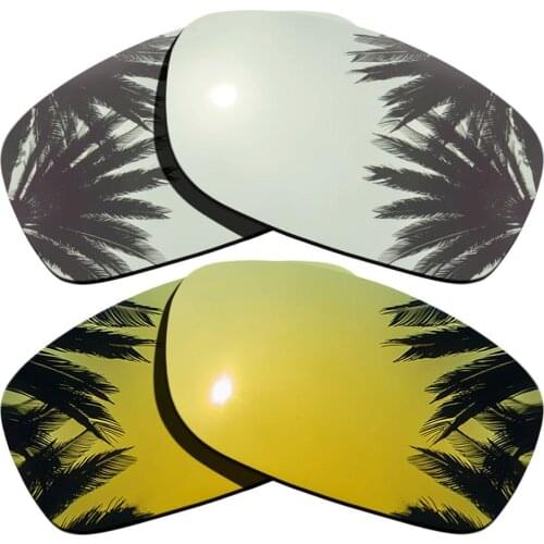Silver Mirrored & 24K Gold Mirrored Polarized Replacement Lenses for Fives Squared Frame 100% UVA & UVB