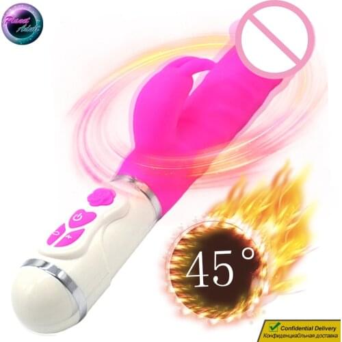 Silicone Vibrator Dildo Realistic Penis Female Masturbator 45℃ Pussy Vagina G-Spot Rabbit Clit Masturbation Women Gay Sex Toys