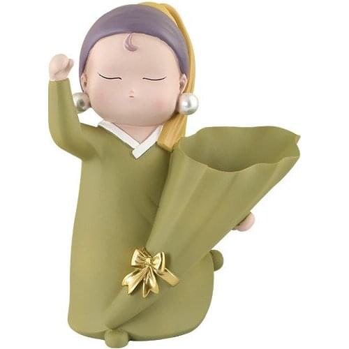 Nordic Flower Vase Mona Lisa Sculpture Resin Statue Pallet Handmade Crafts Modern Home Decoration Living Room Decor Accessories