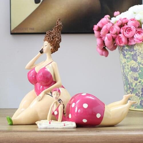 Nordic Ins Golf Beauty Plump Woman Ornaments Crafts Home Livingroom Desk Fat Girl Figurines Office Statue Decoration Accessories