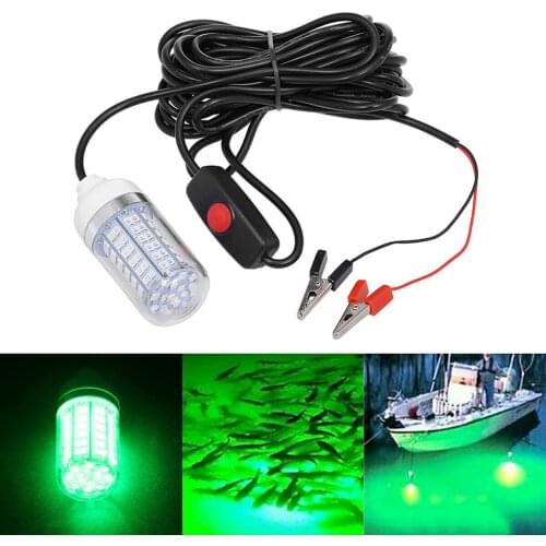 12V Fishing Light 108 2835SMD LED Underwater Fishing Light IP68 Lures Finder Lamp Attracts Prawns Squid Krill Green Light