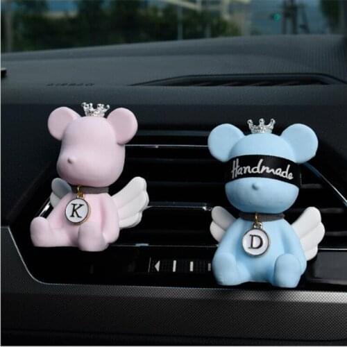 Letter Custom Angel Bear Car Perfume Aromatherapy Car Air Conditioning Air Outlet Decoration Car Interior Decoration