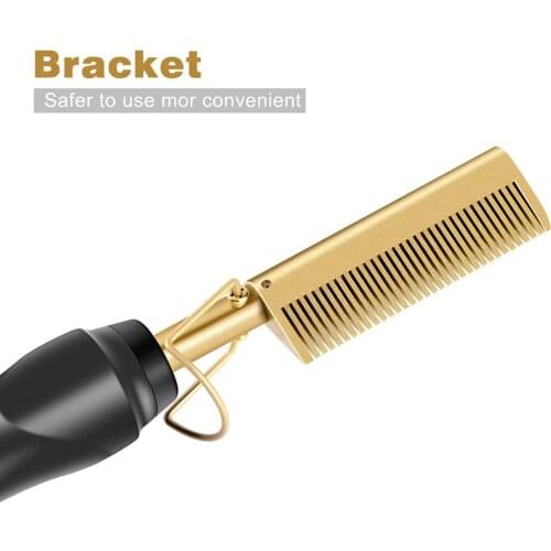 Hair Straightener Hot Heating Smooth Iron Comb Straightening Brush Corrugation Curling Iron Hair Curler Comb