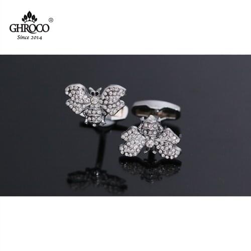 CHROCO High-Quality Exquisite Bee Shaped Inlaid with Acrylic Shirt Cufflink Fashion Luxury Gift for Business Men and Wed
