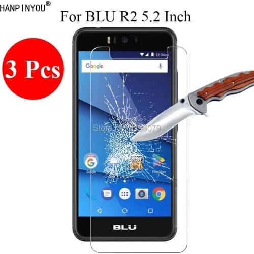 3 Pcs/Lot 9H 2.5D Hard Tough Premium Front Tempered Glass Screen Protector For BLU R2 5.2" Phone Protective Film + Clean Tools
