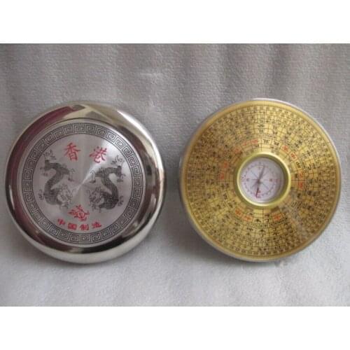 9.7 cm * / Chinese manual sculpture copper Yin and Yang gossip feng shui compass metal handicraft