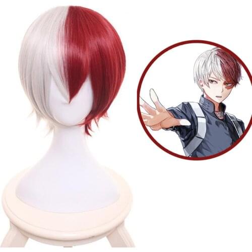 Anime My Hero Academia Cosplay Wig Shoto Todoroki Shouto Costume Headgear Synthetic Hair