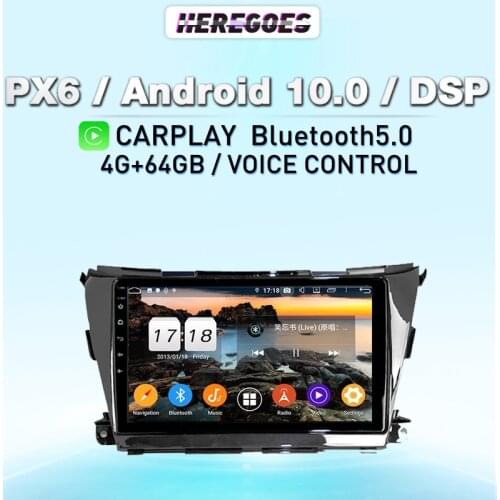 Carplay PX6 Android 10.0 Car Multimedia Player For Nissan Morano 2015 - 2020 4G+128Gb GPS RDS Auto Radio wifi Bluetooth Stereo