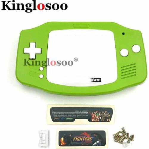 Green White Full Housing Shell case cover for Game Boy Advance with rubber pads buttons
