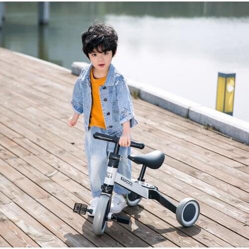 3 in 1 carbon steel multi children folding slide tricycle kids push balance bike