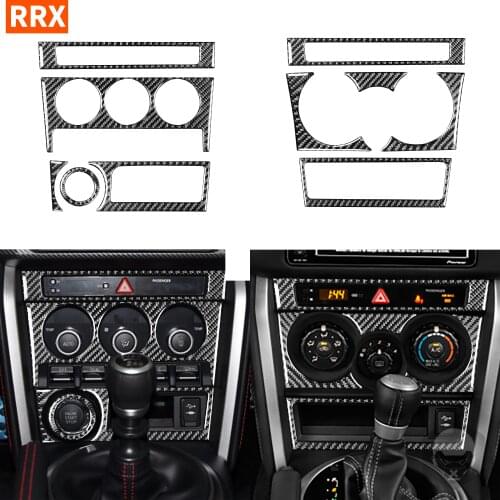 For Toyota 86 Subaru BRZ 2017-2019 Black Color Carbon Fiber Sticker Central Control Panel AC FM Frame Interior Car Accessories