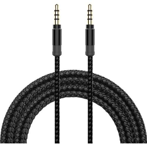 3 meter 4pole high-grade braided metal audio cable 3.5mm AUX audio cable for car &Karaoke microphone