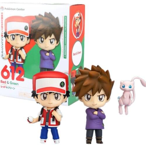 Pokemon Ash Ketchum Gary Oak Q.ver Action Figure Toys 412# Pokemon Anime Mew Pikachu Figurine Model Toy