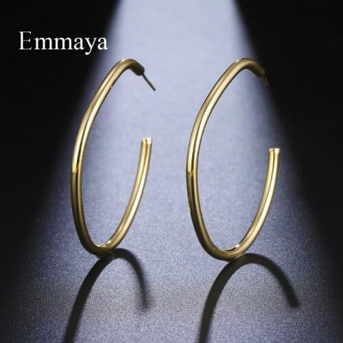 Emmaya Noble Gold Color Round Shape Earring For Female Charming Decoration In Wedding Party Alloy Jewelry Elegant Gift