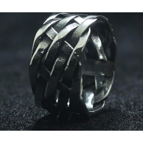 Unisex 316L Stainless Steel Punk Gothic Simple Fashion Cool Weave Ring