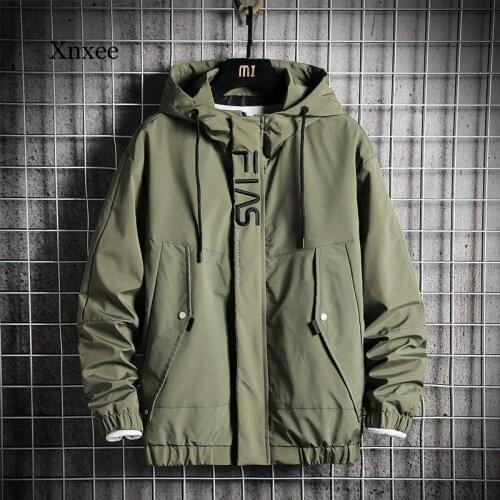 Fashion Letter Embroidery Jacket Men Spring Casual Loose Sports Autumn Tooling Handsome Coat Trendy Clothes 2021 New Windbreaker