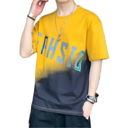 Summer Short Sleeves Harajuku Korea Fashion T-Shirt Streetwear Hip Hop Rock Punk Men Top Tees T Shirt Clothes SIZE M-XXXL