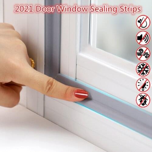 Hot Wearable Door Window Sealing Strips Pu foam Self Adhesive Tape Waterproof Dustproof Sealing Tape Sound Insulation Tools 2021