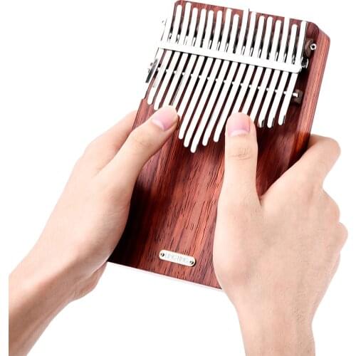 LINGTING K17A 17-key Portable Thumb Piano Kalimba Mbira Sanza Padauk Matetial with Storage Bag Carry Case Music Book Stickers