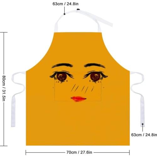 Cartoon Expression Kitchen Oil Resistant Wreath Cartoon Kitchen Aprons School For Women Man 70×80cm