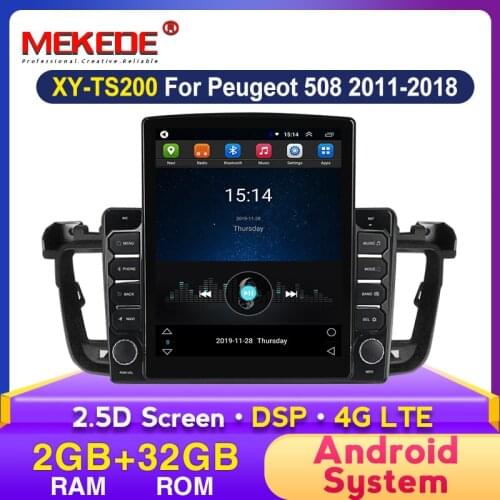 MEKEDE 2DIN 9.7inch 4G LTE DSP 2+32G For Peugeot 508 2011-2018 Tesla Type Car Radio Multimedia Video Player Navigation GPS RDS