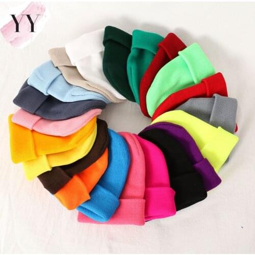 Fashion Candy Colors Winter Hat Women Knitted Hat Warm Soft Trendy Hat Kpop Style Wool Beanie Elegant All-match Hat Ladies