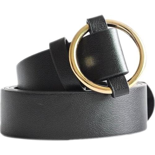 Fashion female thin belt women Strap women PU leather Pin Buckle Jeans Black Belts ladies On dresses Fancy Vintage Strap