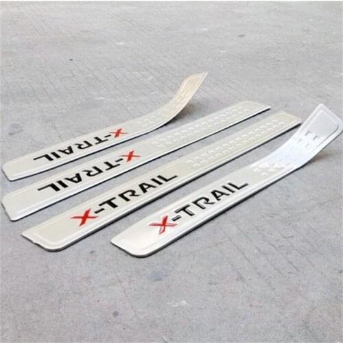 ABAIWAI Door Stickers with Red Black Logo Door sill Cover For Nissan X-Trail Guard Car Interiors Parts Car Styling Accessories