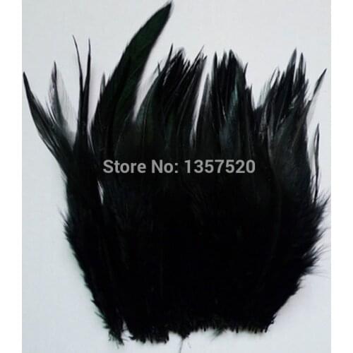 Wholesale natural 50pcs/lot Beautiful black Pheasant Neck Feathers 10-15cm/4-6