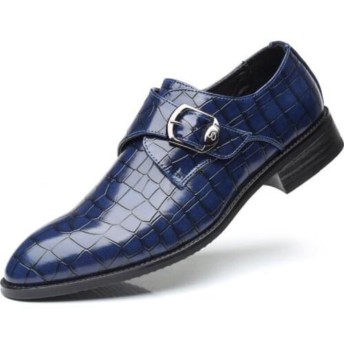New Arrival 2021 Monk Strap Italian Fashion Men Wedding Shoes Crocodile Shoes Suit Shoes Zapatos De Hombre De Vestir Formal Xti