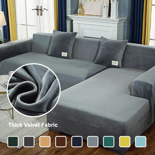 Solid Color Thick Elastic Sofa Cover Soft Elegant All-inclusive Velvet Luxury Pretty Decor Slipcover Couch Cover For Living Room