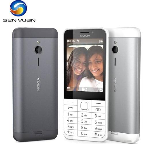 Original Unlocked Nokia 230 2G GSM Mobile Phone 2.8'' Display Dual SIM Card 2MP English&Hebrew&Arabic&Russian Keyboard CellPhone