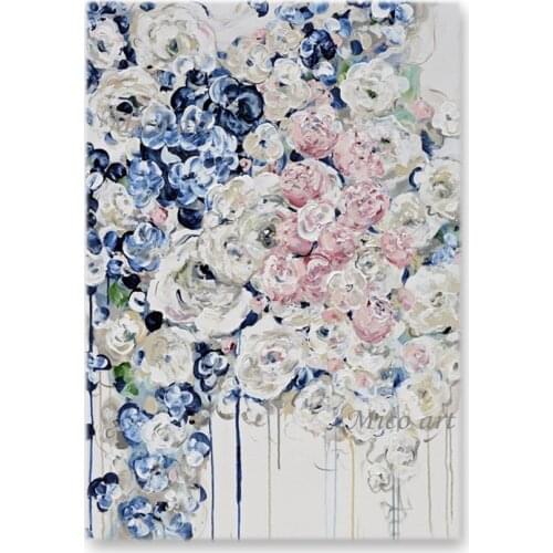 Palette Knife Flowers Oil Painting Pictures Art Wall Hanging Decor Pieces Art Hand Painted Canvas Painting Floral Artwork