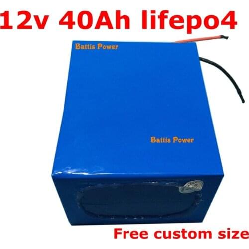 12v 40ah lifepo4 chargeable battery BMS 4S 12.8v 40ah for 600w 200w golf cart Inverter lampkids toy bike + 5A charger