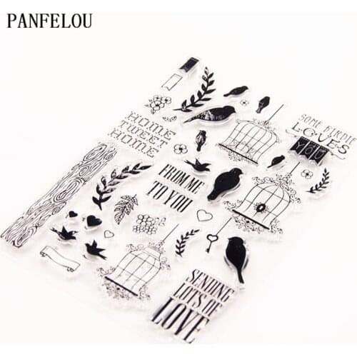 PANFELOU The bird home Transparent Clear Silicone Stamp/Seal for DIY scrapbooking/photo album Decorative clear stamp sheets