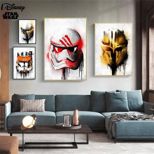 Disney Amine Star Wars Colorful Mask Posters and Prints Canvas Painting On the Wall Art Pictures for Room Home Decor