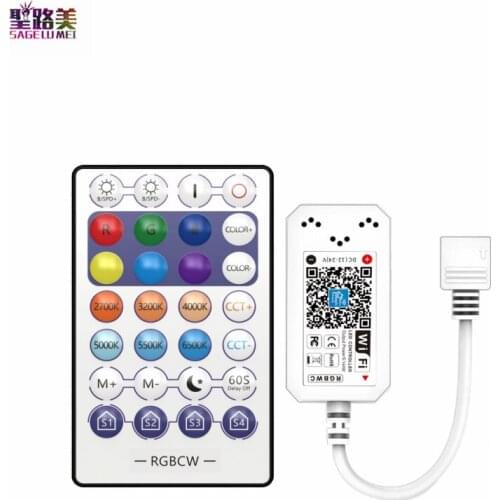 RGBW RGB CCT 5CH Channels LED Wifi Controller 12V 24V with 28key IR Remote Smart Phone App Magic Home Control For LED Tape