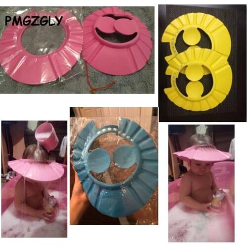 2017 EVA Foam Shampoo Cap Baby Shower Cap Children Shampoo Bath Wash Hair Shield Hat Soft Adjustable Bath Wash Hair Shield Hat