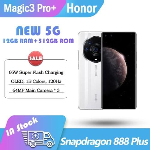 NEW Honor Magic 3 Pro Plus 5G Smart Phone Snapdragon 888 Plus 4600Ah Battery 66W Super Charge 6.76" 120Hz OLED Screen NFC IP68