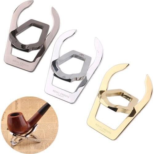 Foldable Tobacco Pipe Stander Stainless Steel Pipes Support Base Single Cigar Holder Smoking Accessories For Smokers Gift