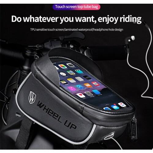 WHeL UP6.2 Inch Touch Screen Mobile Phone Bag Mountain Bike Roof Tube Bag Waterproof Bicycle Mobile Phone Bag BicycleAccessories