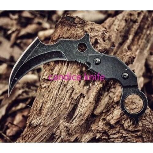 Thunder Stinger D2 Blade G10 Handle Tactical Karambit Claw Knife Fixed Blade Hunting EDC Survival Tool Pocket Gift Knives